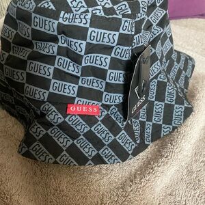 Adidas White Bucket Hat/black-white Guess/black Santa Cruz logo.For Women/men